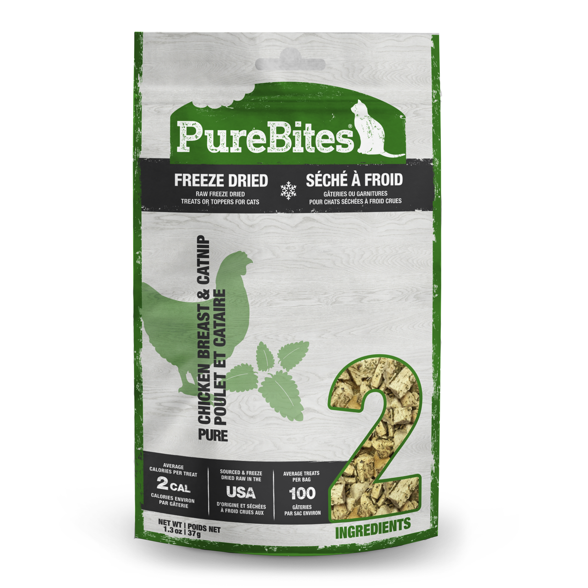 slide 1 of 5, PureBites Freeze Dried Chicken Breast & Catnip Cat Treats 37g | 1 Ingredient | Made in USA, 1.2 oz