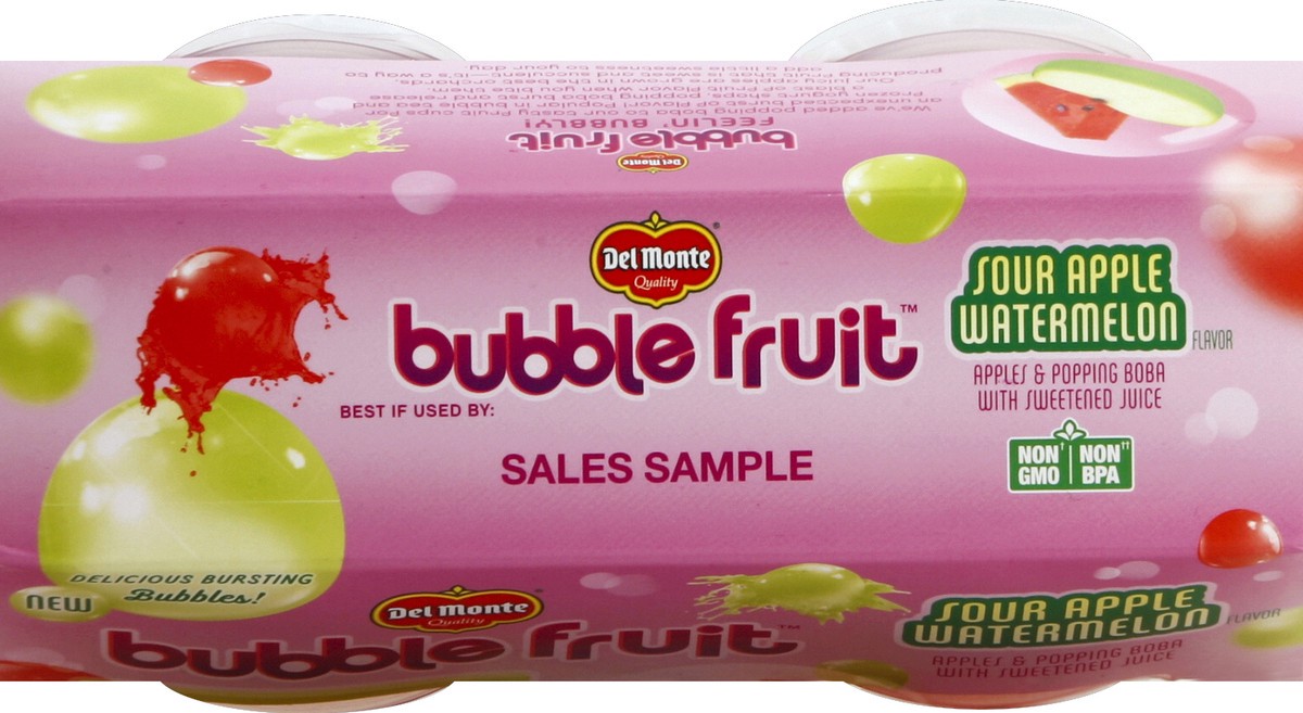 slide 2 of 6, Del Monte Apple & Watermelon Bubble Fruit Cups, 4 ct