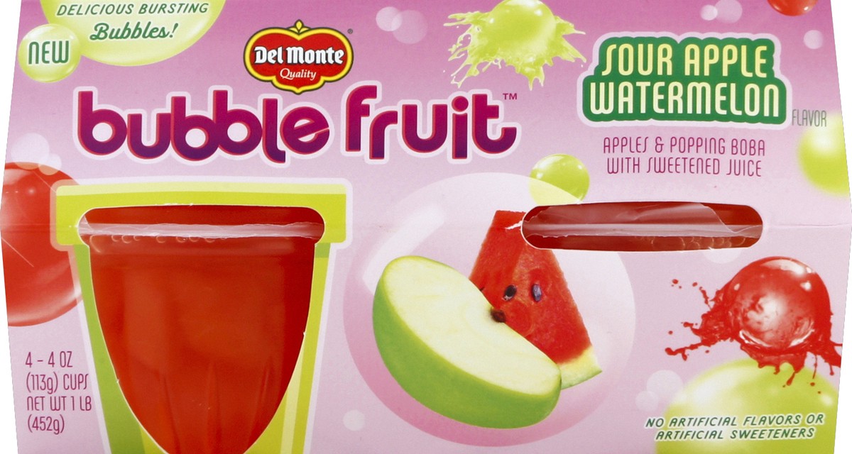 slide 4 of 6, Del Monte Apple & Watermelon Bubble Fruit Cups, 4 ct