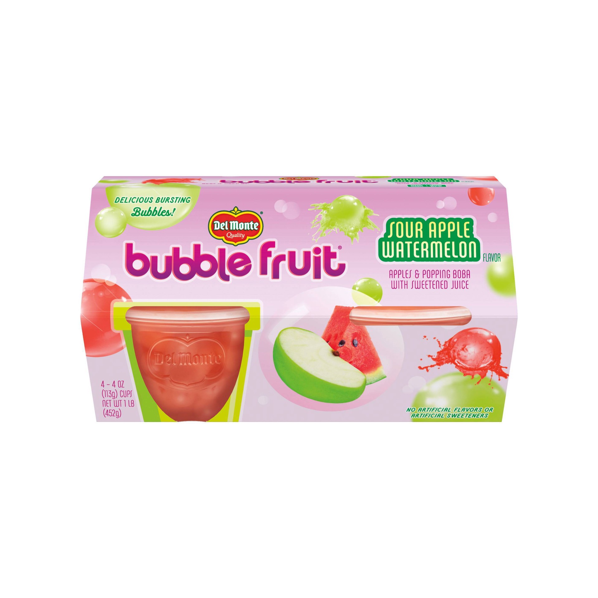 slide 1 of 6, Del Monte Apple & Watermelon Bubble Fruit Cups, 4 ct