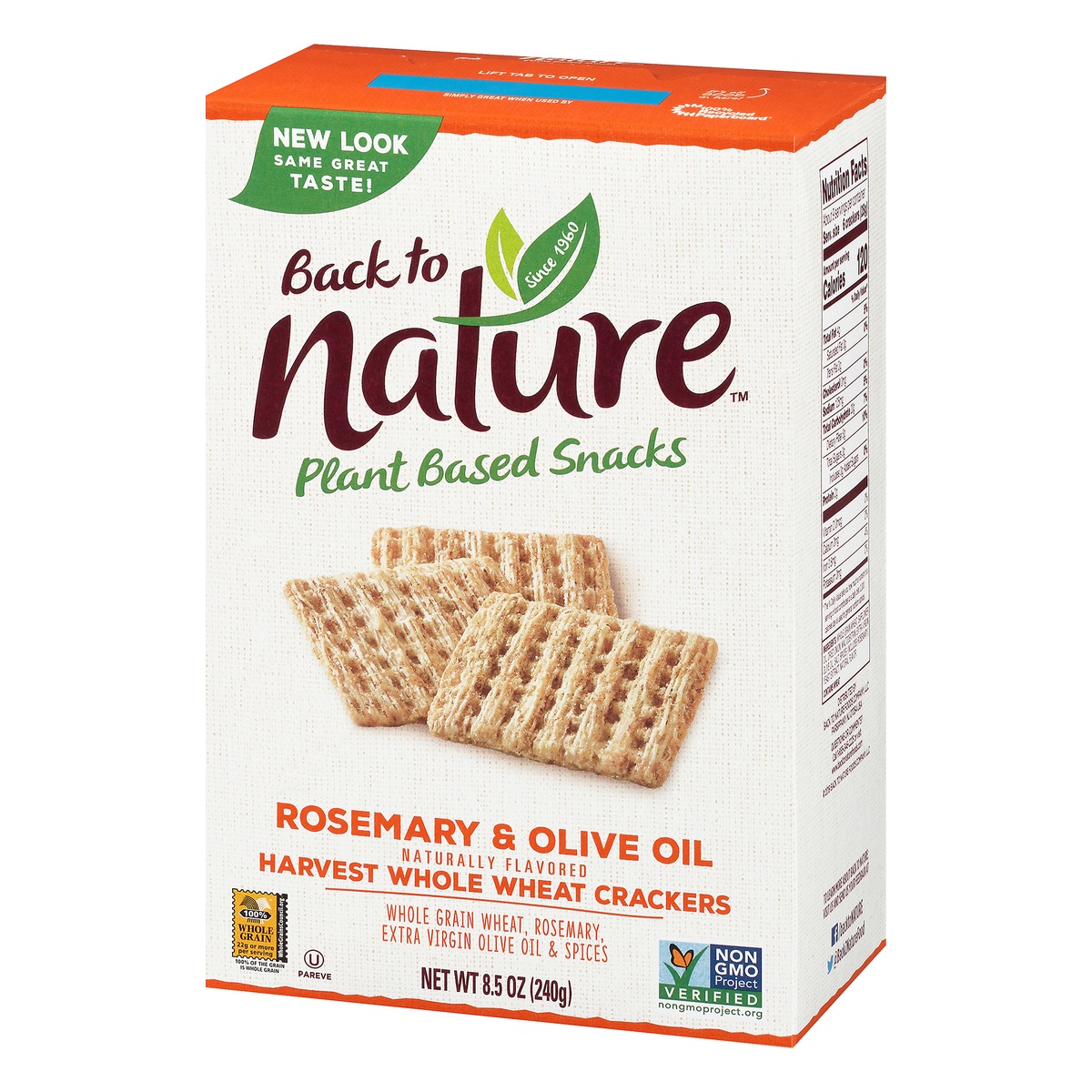 slide 3 of 10, Back to Nature Crackers, Harvest Whole Wheat, Rosemary & Olive Oil, Box, 8.5 oz