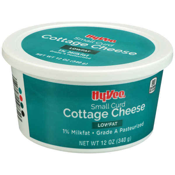 slide 1 of 1, Hy-vee 1% Lowfat Small Curd Cottage Cheese, 12 oz