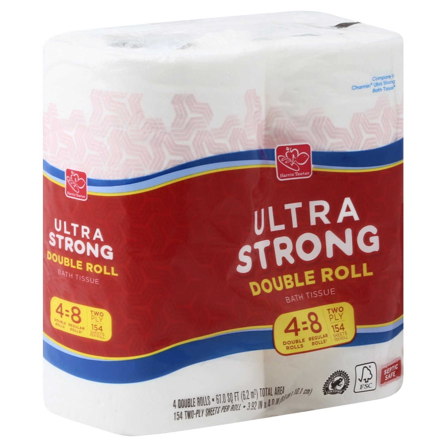 slide 1 of 1, Harris Teeter yourhome Ultra Strong Double Roll Bath Tissue, 4 ct