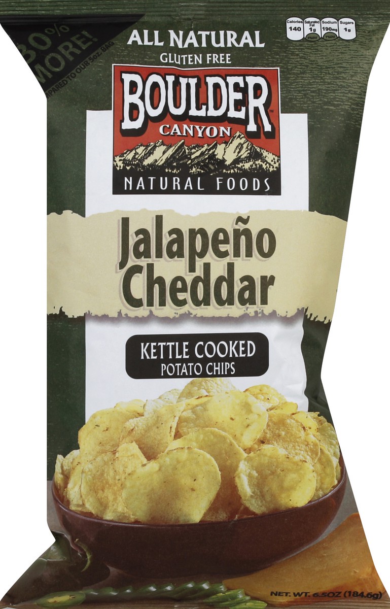 slide 5 of 6, Boulder Canyon Kettle Cooked Jalapeño Cheddar Potato Chips - 6.5oz, 