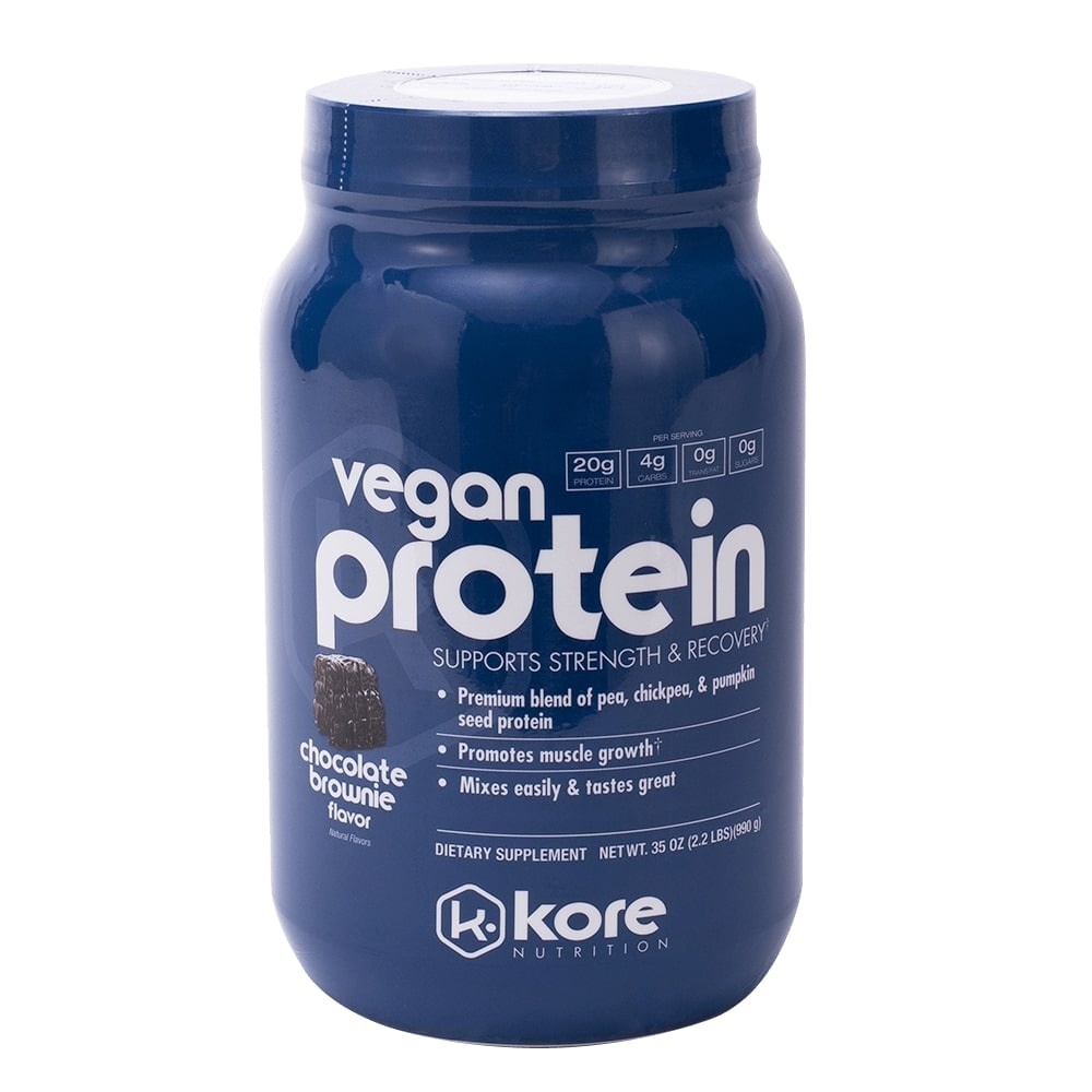 slide 1 of 1, Kore Nutrition Chocolate Brownie Vegan Protein, 35 oz