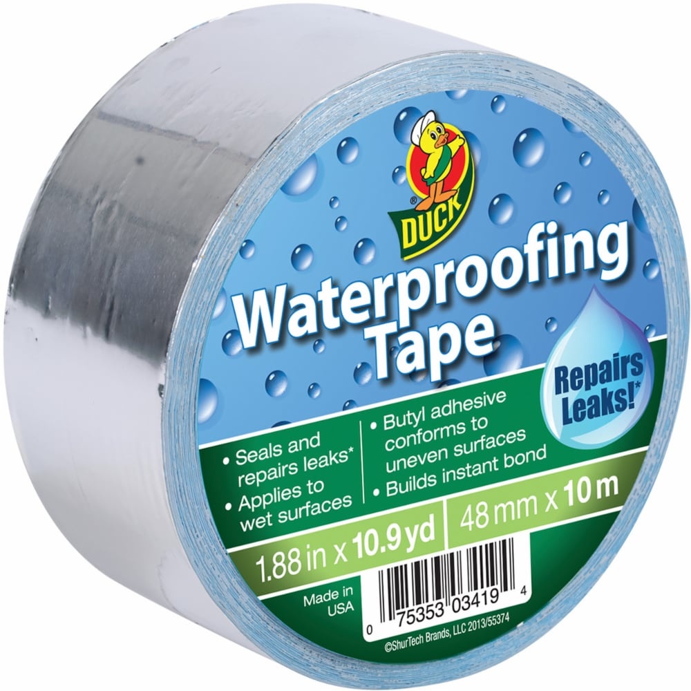slide 1 of 1, Duck Waterproofing Tape - Silver, 1.88 in x 10.9 yd