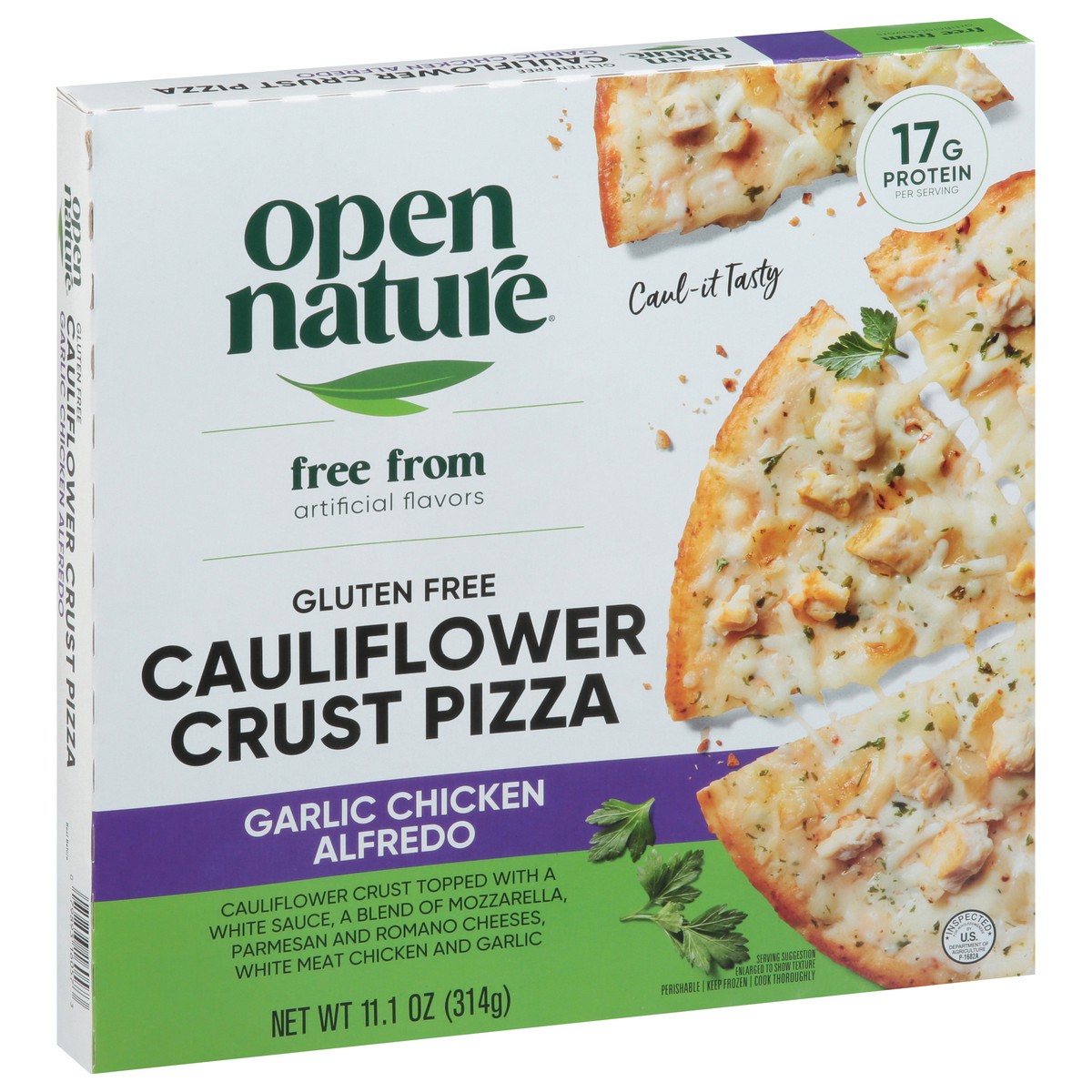slide 4 of 4, Open Nature Garlic Chicken Alfredo Califlower Crust Pizza - 11.1 Oz, 11.1 oz