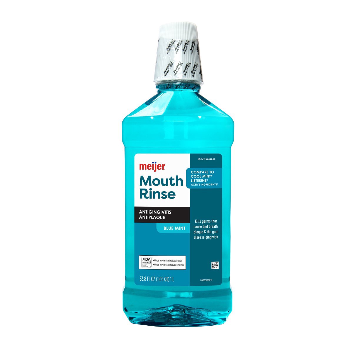 slide 1 of 5, Meijer Antiseptic Blue Mint Mouthwash, 33.8 oz