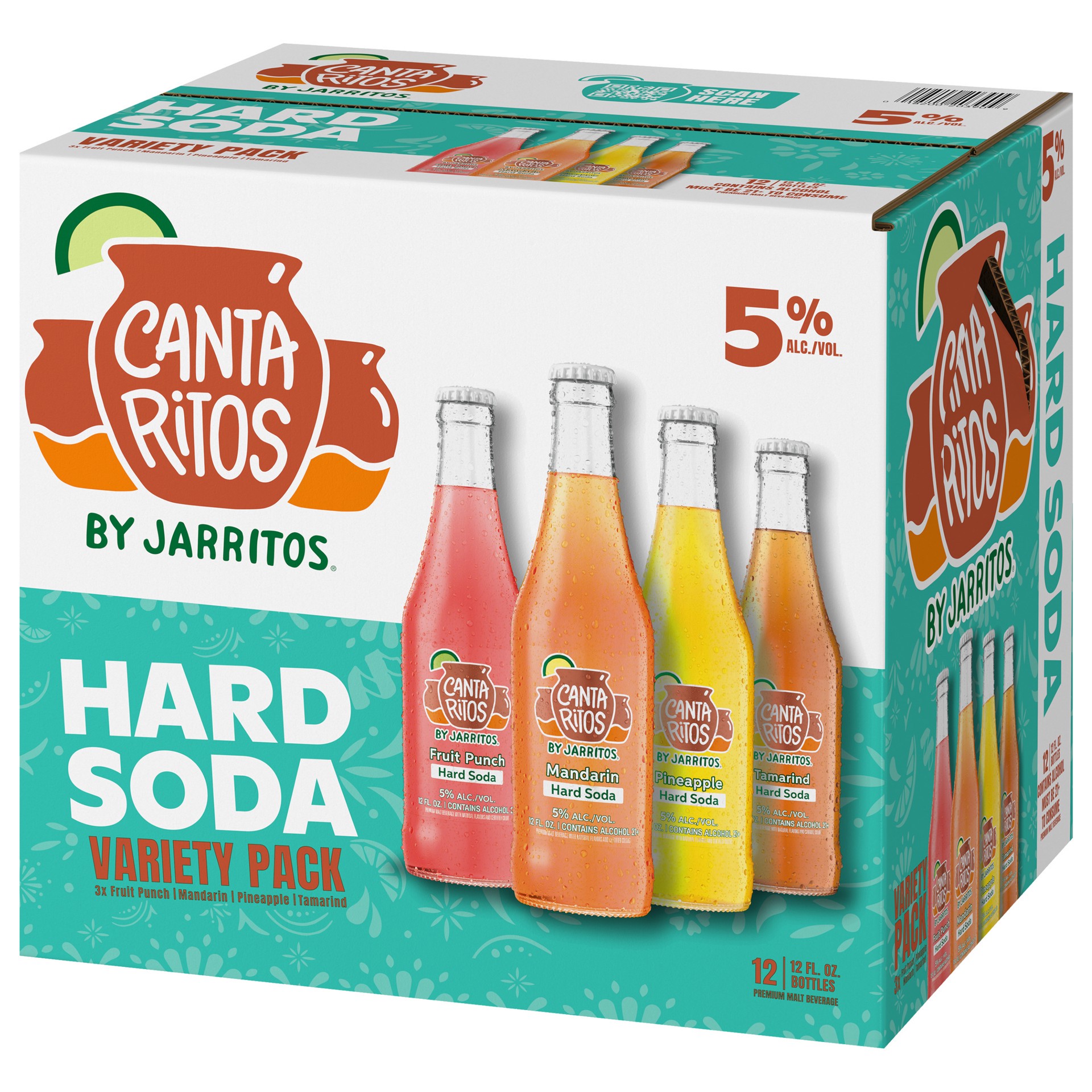 slide 3 of 3, Cantaritos Variety Pack Hard Soda 12 - 12 fl oz Bottles, 12 ct