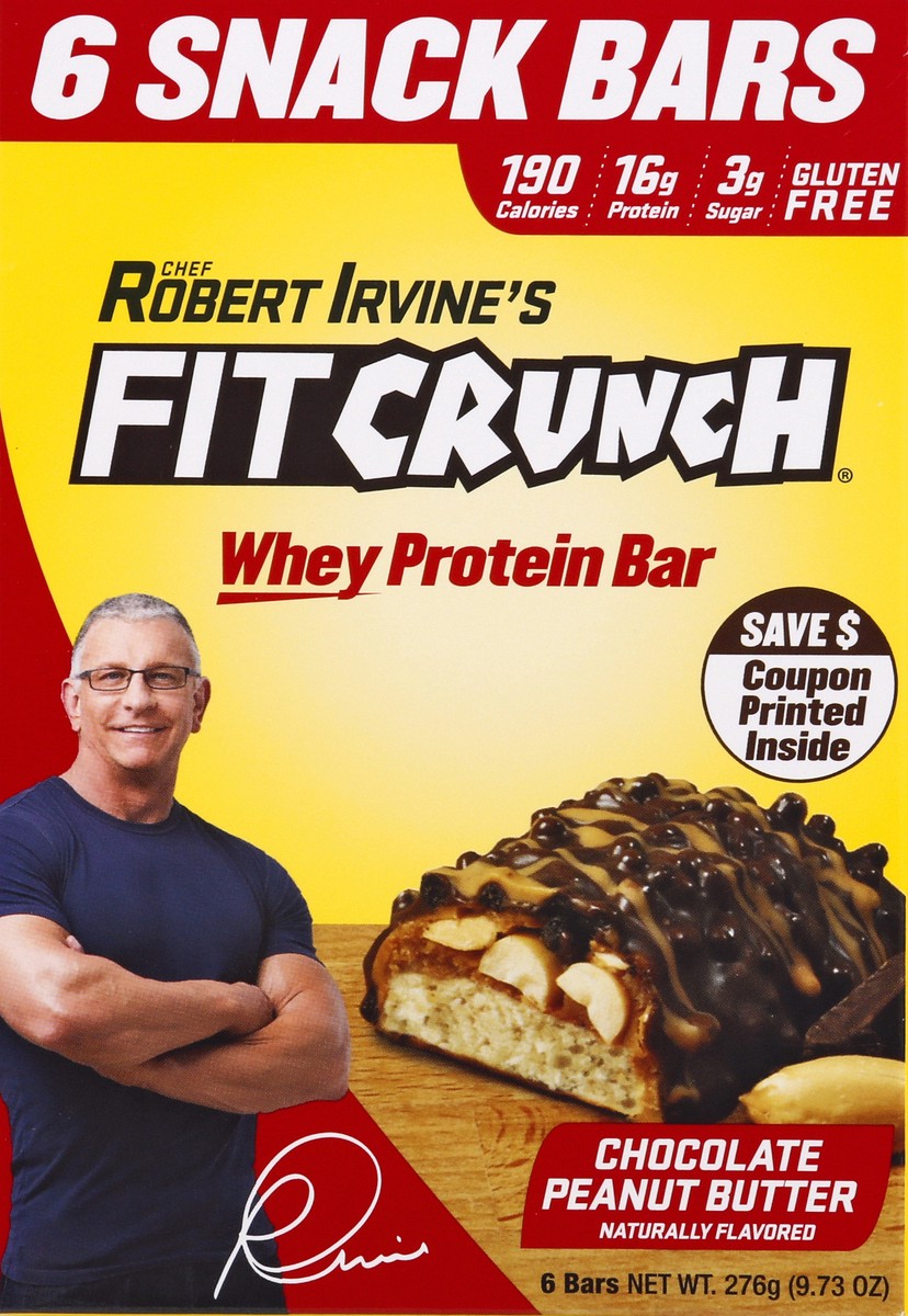 slide 14 of 15, FitCrunch Chocolate Peanut Butter Whey Protein Bars 6 ea, 6 ct