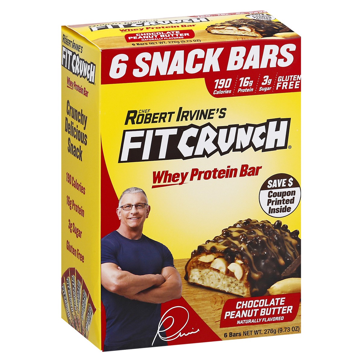 slide 2 of 15, FitCrunch Chocolate Peanut Butter Whey Protein Bars 6 ea, 6 ct