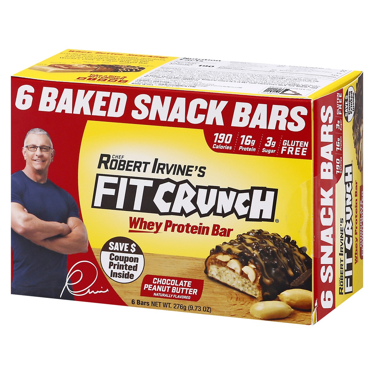 slide 9 of 15, FitCrunch Chocolate Peanut Butter Whey Protein Bars 6 ea, 6 ct