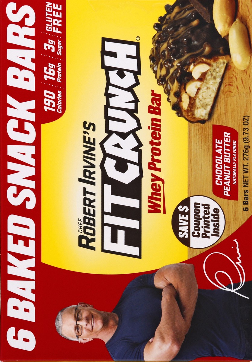 slide 4 of 15, FitCrunch Chocolate Peanut Butter Whey Protein Bars 6 ea, 6 ct