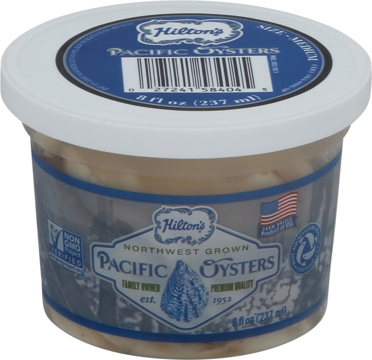 slide 2 of 2, Hilton's Fresh Farm Raised Pacific Willapoint Oysters, 8 oz
