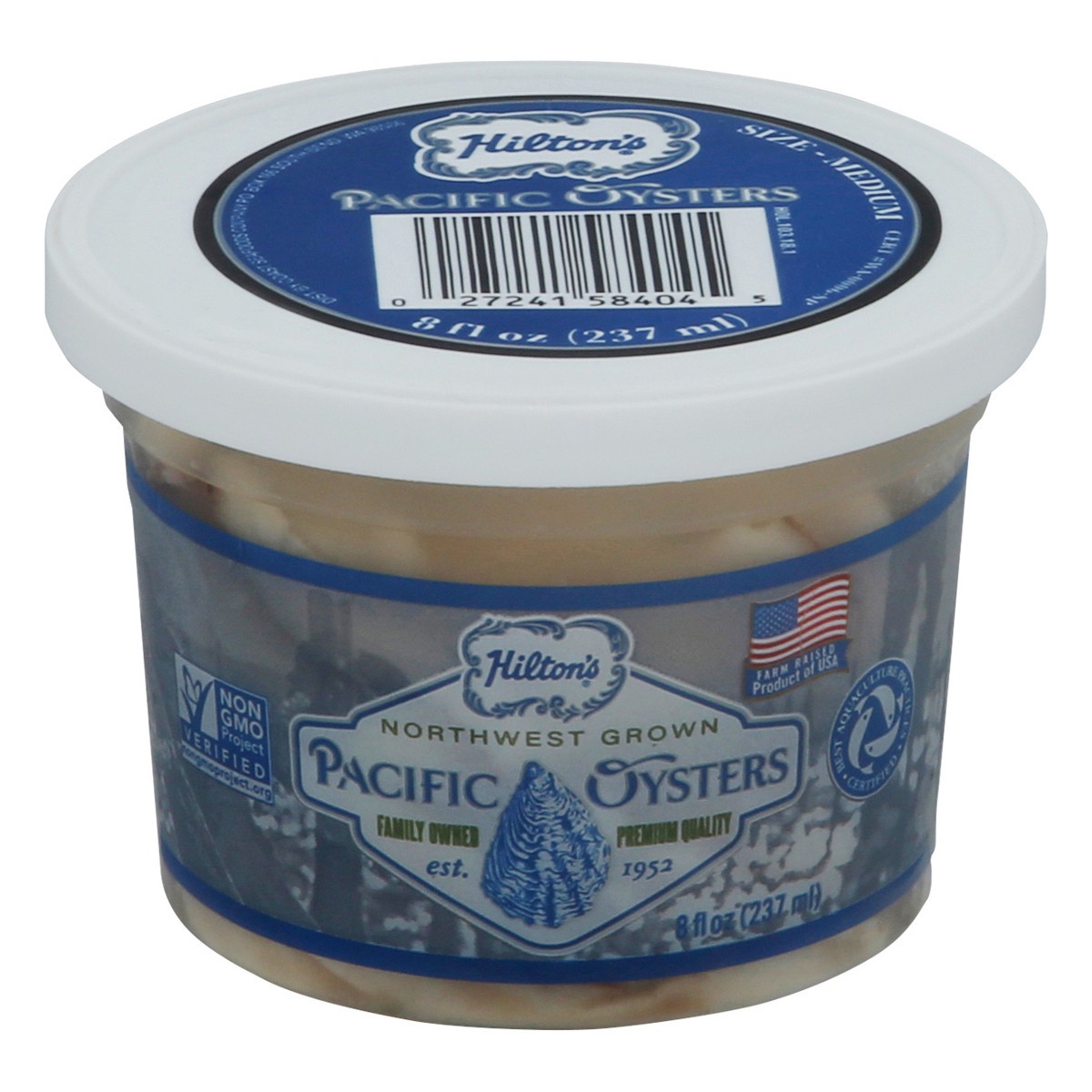 slide 1 of 2, Hilton's Fresh Farm Raised Pacific Willapoint Oysters, 8 oz