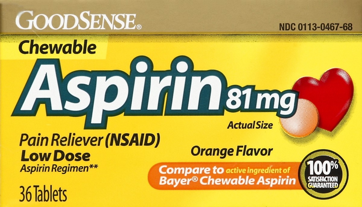 slide 5 of 5, Good Sense Gdsense Chwble Aspiring 81 Mg, 36 ct
