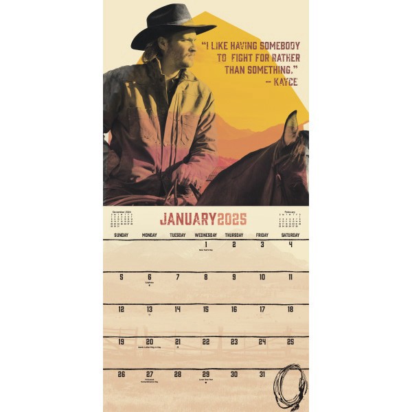 slide 2 of 7, 2025 Dateworks Monthly Wall Calendar, 12"" X 12"", Yellowstone, January To December, 1 ct