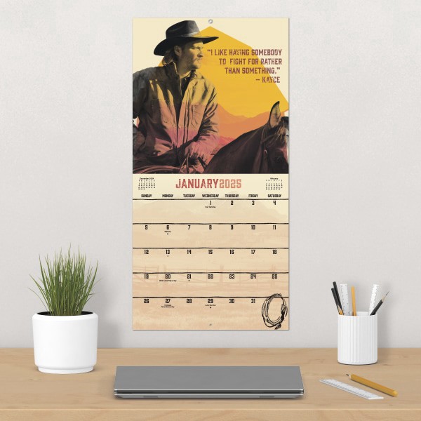 slide 3 of 7, 2025 Dateworks Monthly Wall Calendar, 12"" X 12"", Yellowstone, January To December, 1 ct