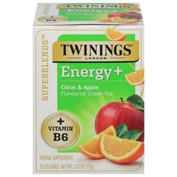 Twining Tea Superblends Energy Citrus & Apple Flavoured Green Tea - 16 ct