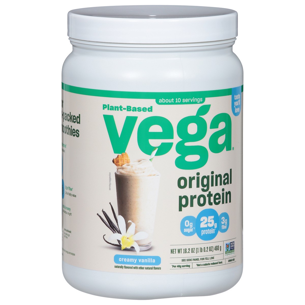 slide 14 of 14, Vega Original Plant-Based Creamy Vanilla Protein 16.2 oz, 16.2 oz