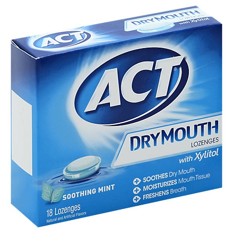 slide 1 of 1, Act Dry Mouth Lozenges With Xylitol Soothing Mint, 18 ct