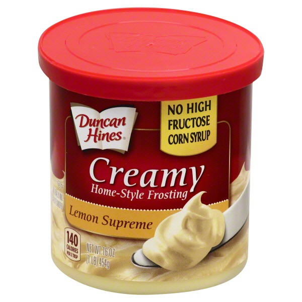 slide 1 of 1, Duncan Hines Creamy H/Sty Frosting Lemon Supreme, 16 oz