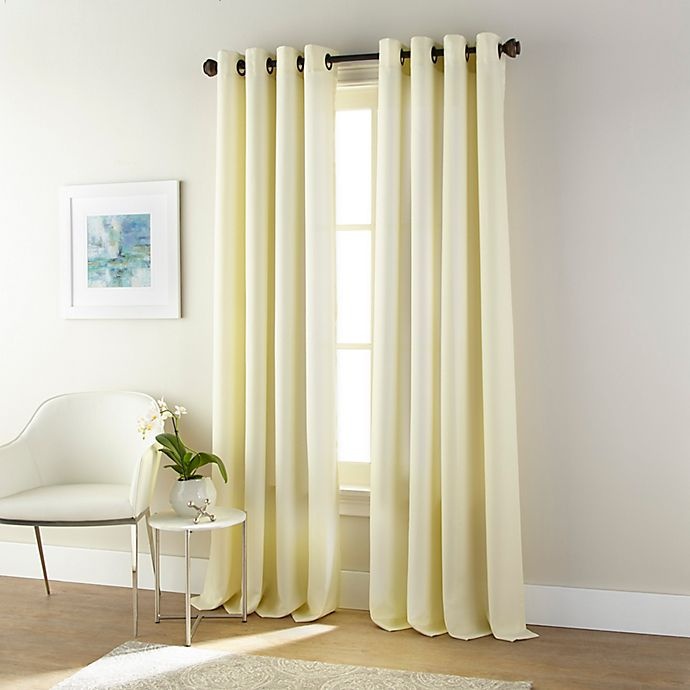 slide 1 of 2, Nanshing Sofie Grommet Room Darkening Window Curtain Panel - Ivory, 84 in