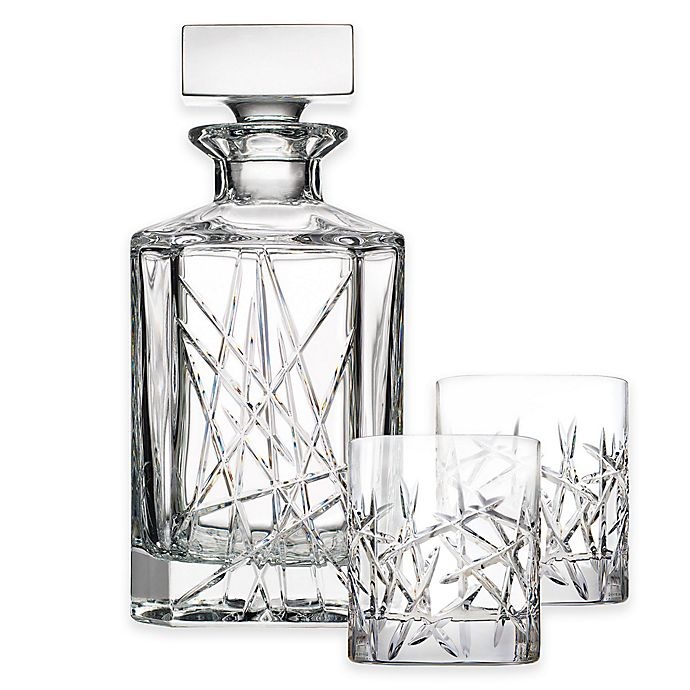 slide 1 of 2, Top Shelf Glasses Graffiti Decanter Set, 3 ct