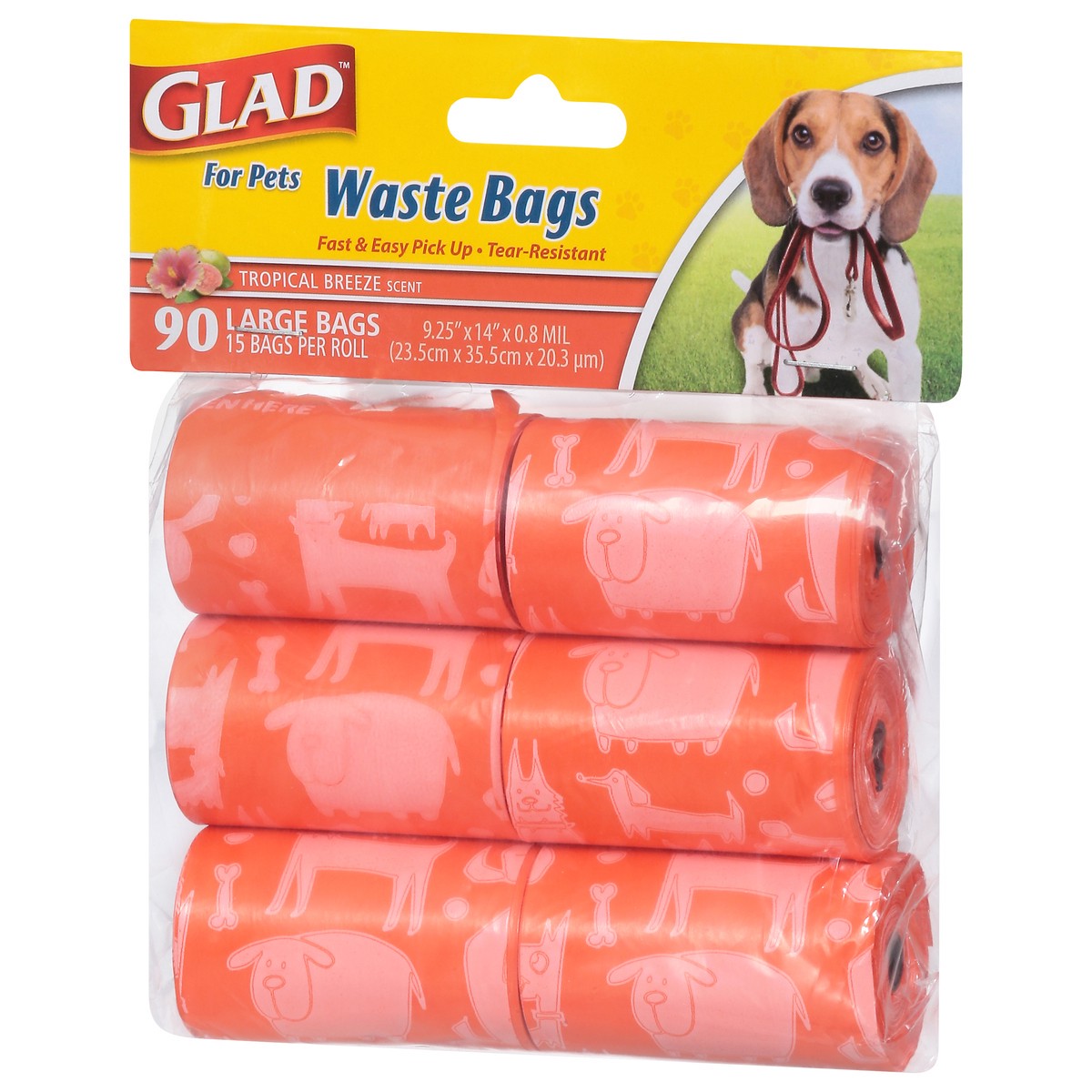 slide 3 of 9, Glad Tropical Breeze Scent Waste Bags for Pets 90 ea, 90 ct