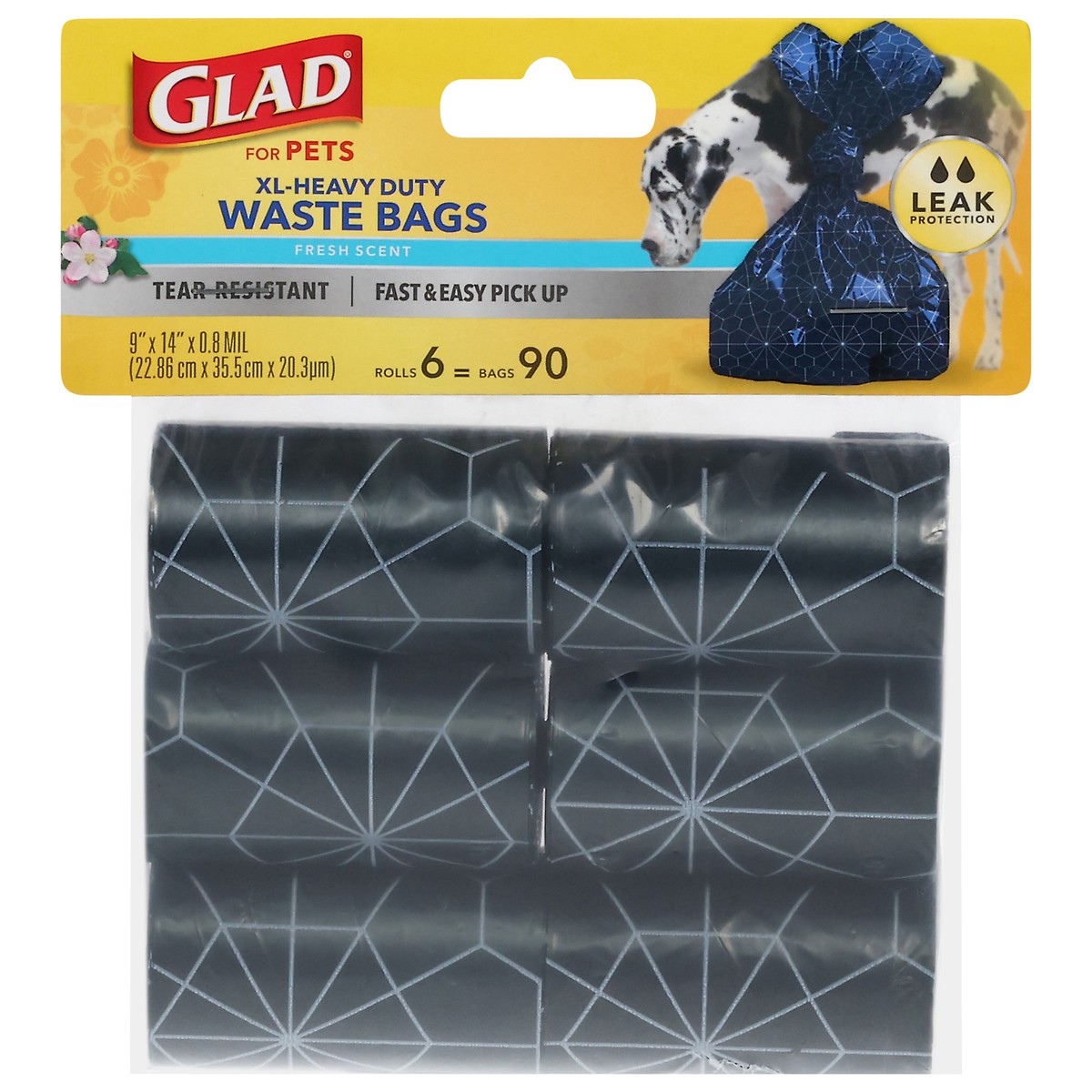 slide 1 of 9, Glad XL-Heavy Duty Fresh Scent Waste Bags 6 ea, 6 ct