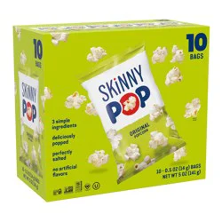 SkinnyPop Gluten-Free Original Popcorn, 0.5 oz Snack-Size Bags, 10 Count