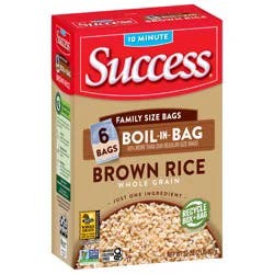 Success Brown Rice, Whole Grain, Boil-in-Bag, Family Size Bags
