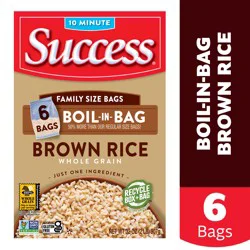 Success Brown Rice, Whole Grain, Boil-in-Bag, Family Size Bags