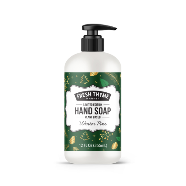 slide 1 of 1, Fresh Thyme Winter Pine Hand Soap, 12 oz