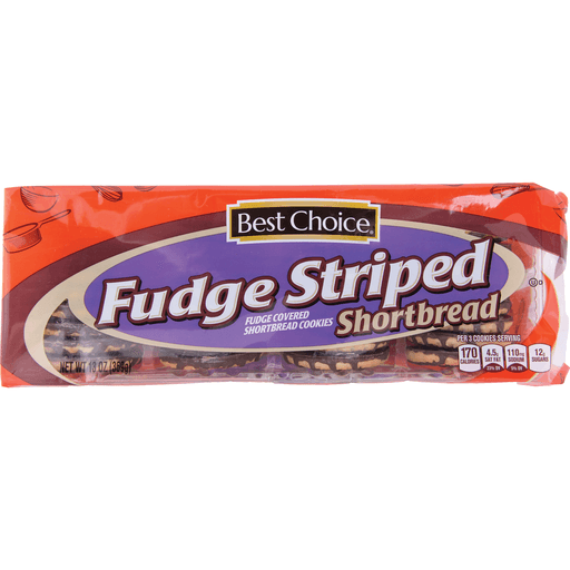 slide 1 of 1, Best Choice Fudge Striped Shortbread Cookies, 13 oz