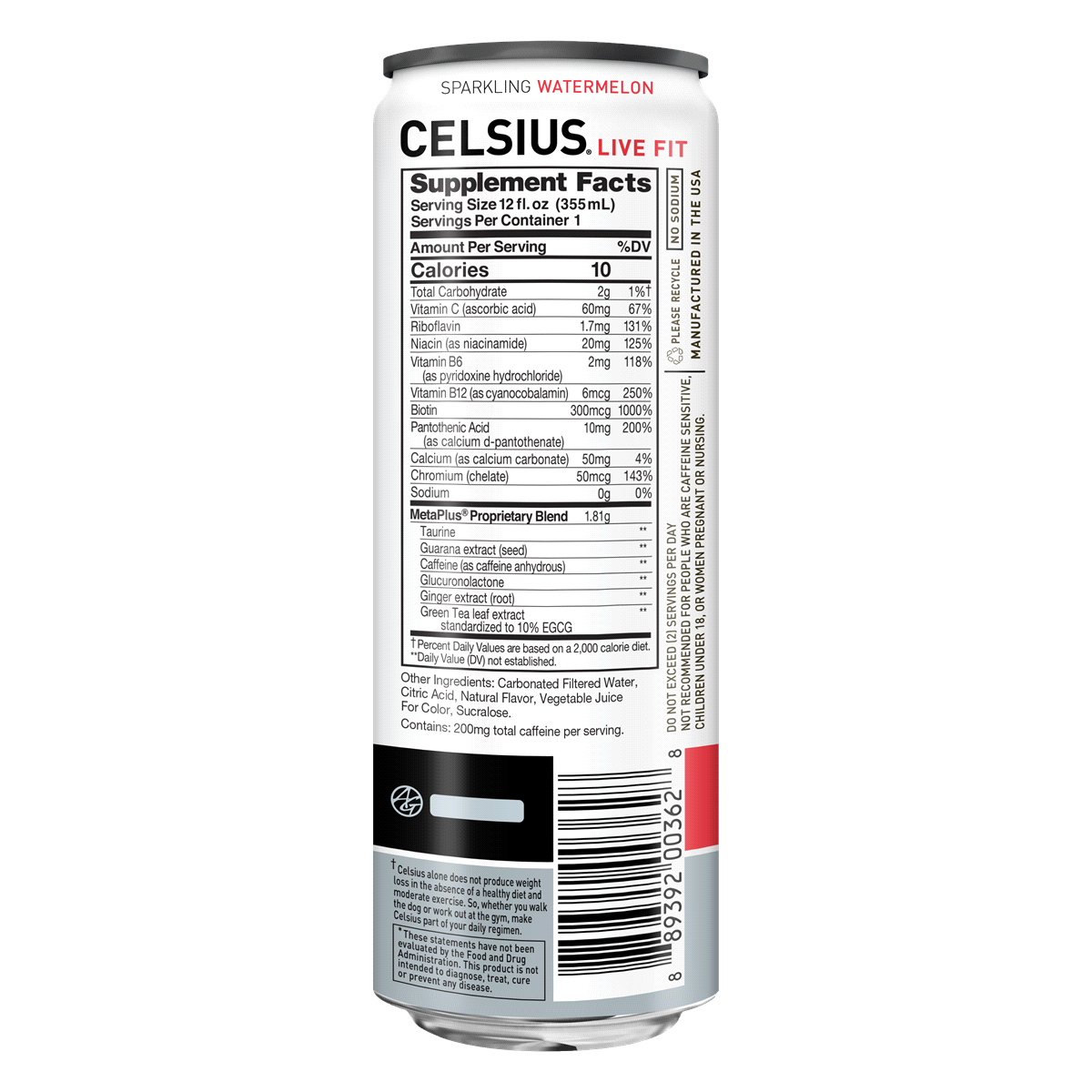 CELSIUS Sparkling Watermelon Dietary Supplement 4 ct; 12 fl oz Shipt
