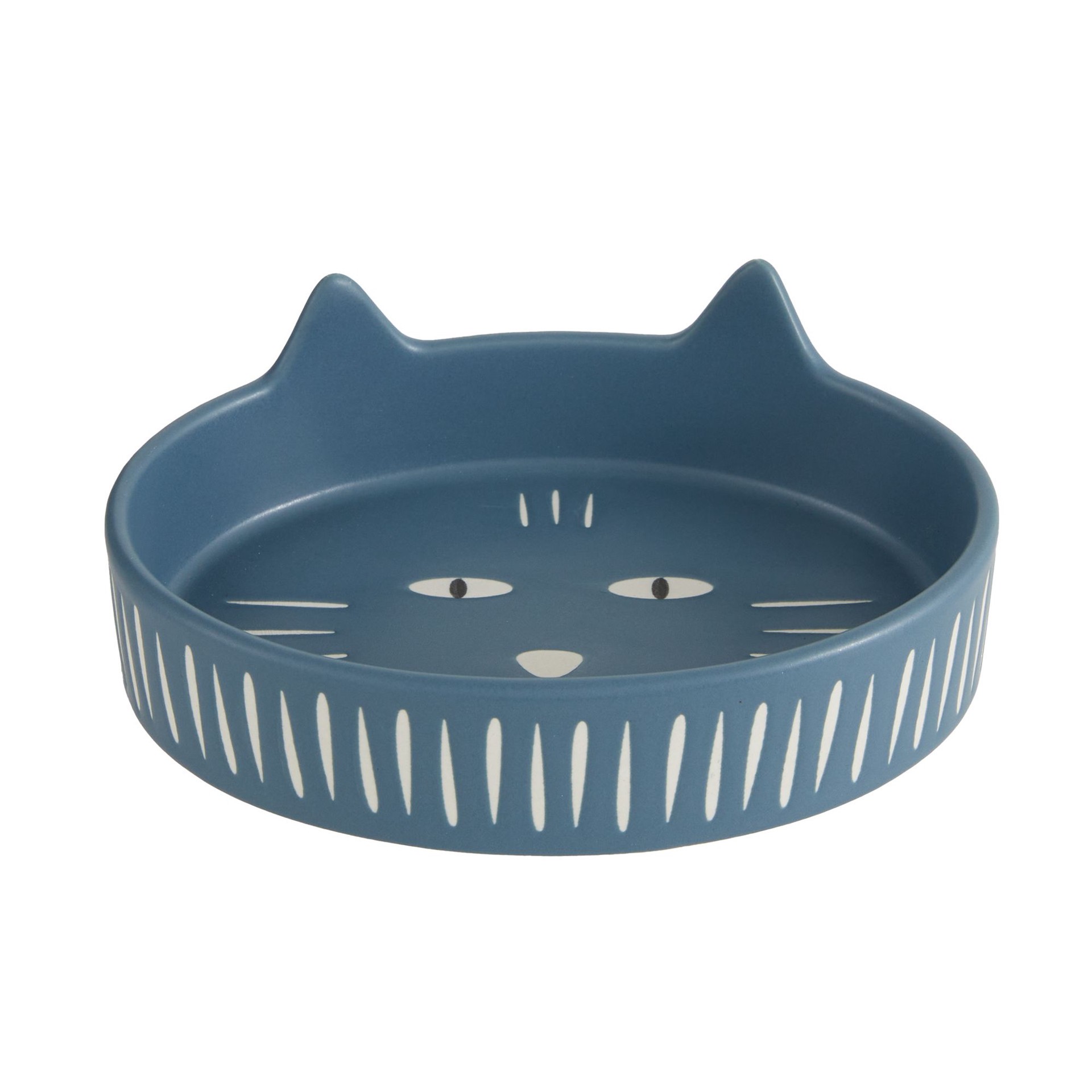 slide 1 of 1, Whisker City Ceramic Cat Ears Cat Saucer, 0.5-cup, 1/2 cup