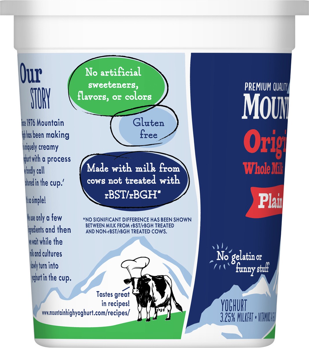 slide 7 of 8, Mountain High, Original Whole Milk Yogurt, Plain, Gluten Free Snacks, 32 OZ Yogurt Container, 32 oz