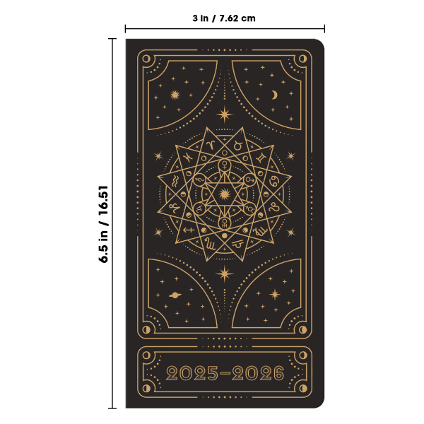 slide 2 of 8, 2025-2026 Dateworks Monthly Pocket Planner, 3-1/2"" X 6-1/2"", Celestial, January To December, 1 ct