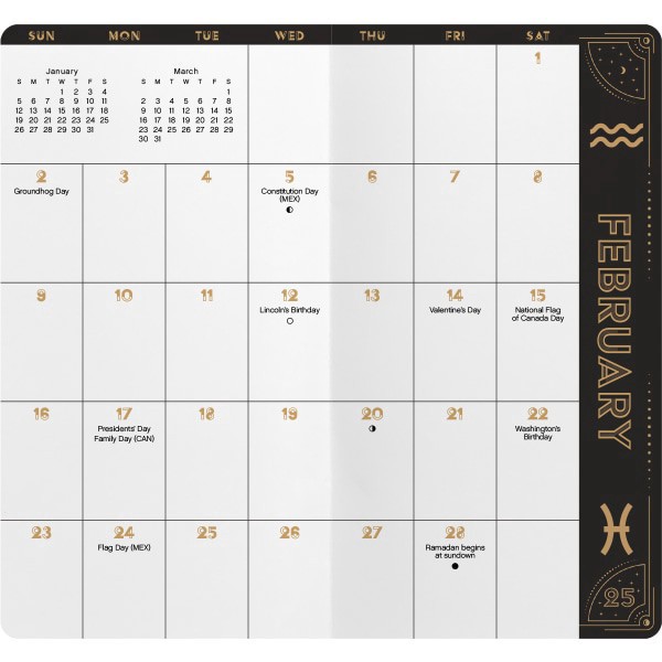 slide 7 of 8, 2025-2026 Dateworks Monthly Pocket Planner, 3-1/2"" X 6-1/2"", Celestial, January To December, 1 ct