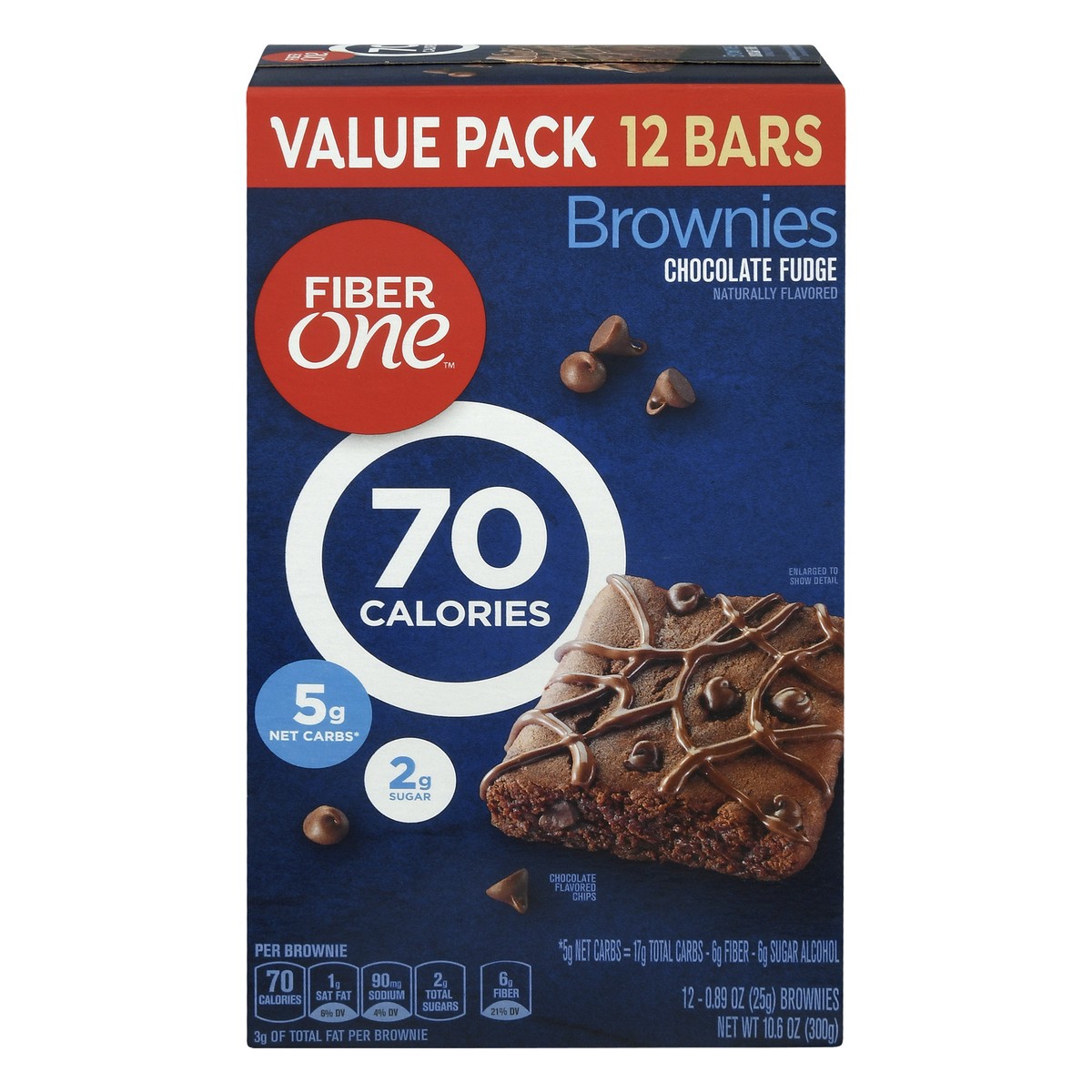 slide 1 of 1, Fiber One Value Pack Chocolate Fudge Brownies 12 ea, 12 ct; 0.89 oz