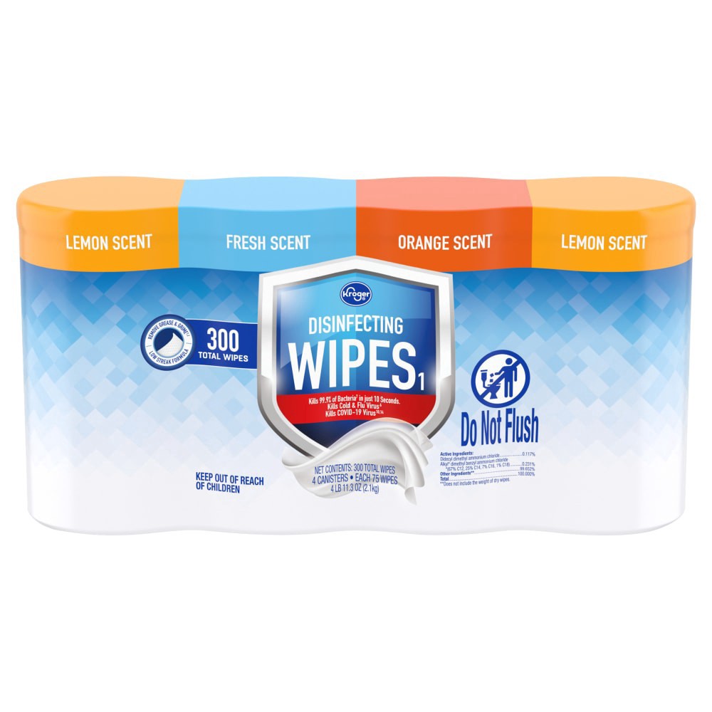 slide 2 of 2, Kroger® Disinfecting Wipes, 4 ct