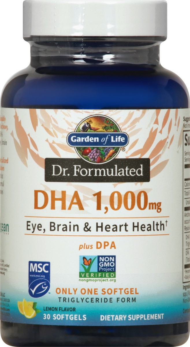slide 1 of 1, Garden of Life Softgels 1,000 mg Lemon Flavor DHA 30 ea, 1 ct