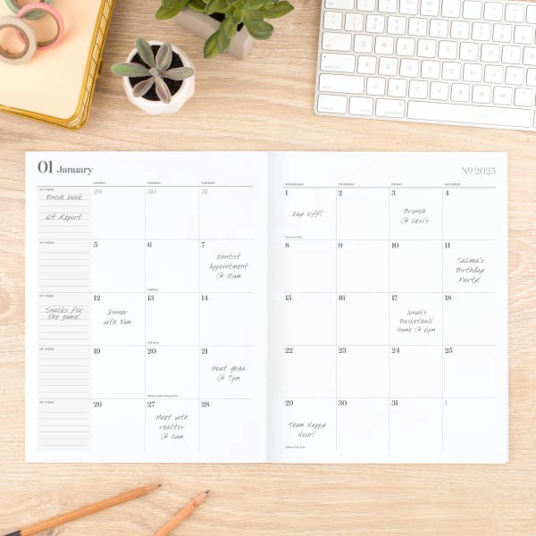 slide 6 of 7, 2025 Cambridge Workstyle Monthly Planner, 8-1/2"" X 11"", Seaside Blue, January To December, 1 ct