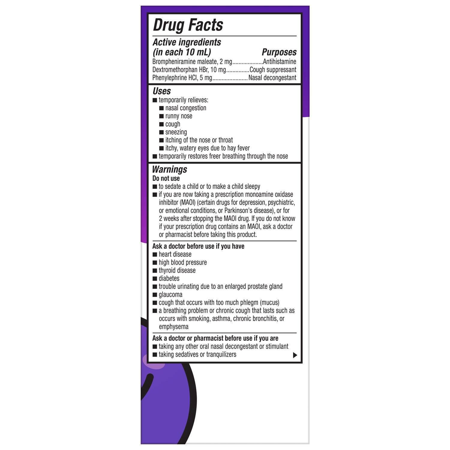 slide 6 of 9, Dimetapp Children's Dimetapp Cough & Cold Relief Liquid - Dextromethorphan - Grape - 4 fl oz, 4 oz