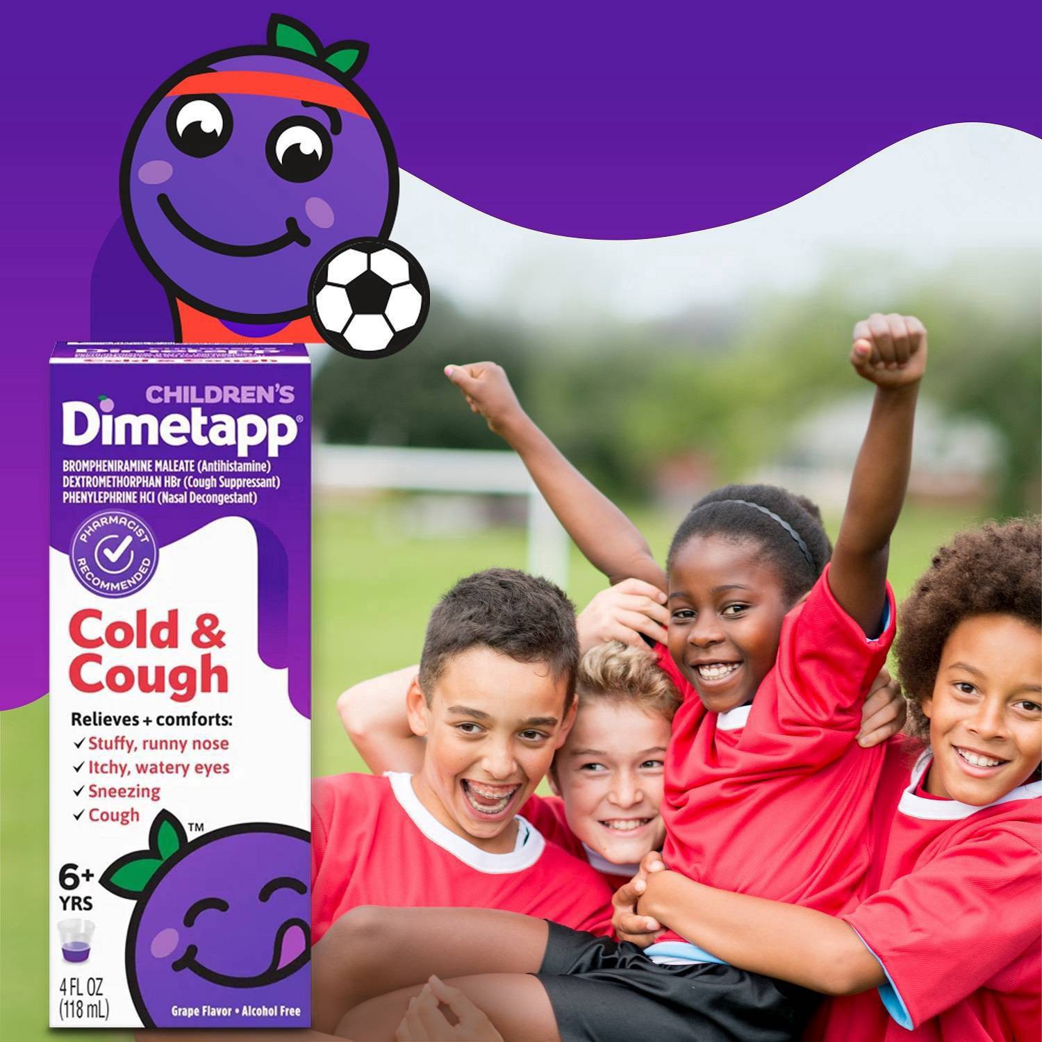 slide 3 of 9, Dimetapp Children's Dimetapp Cough & Cold Relief Liquid - Dextromethorphan - Grape - 4 fl oz, 4 oz