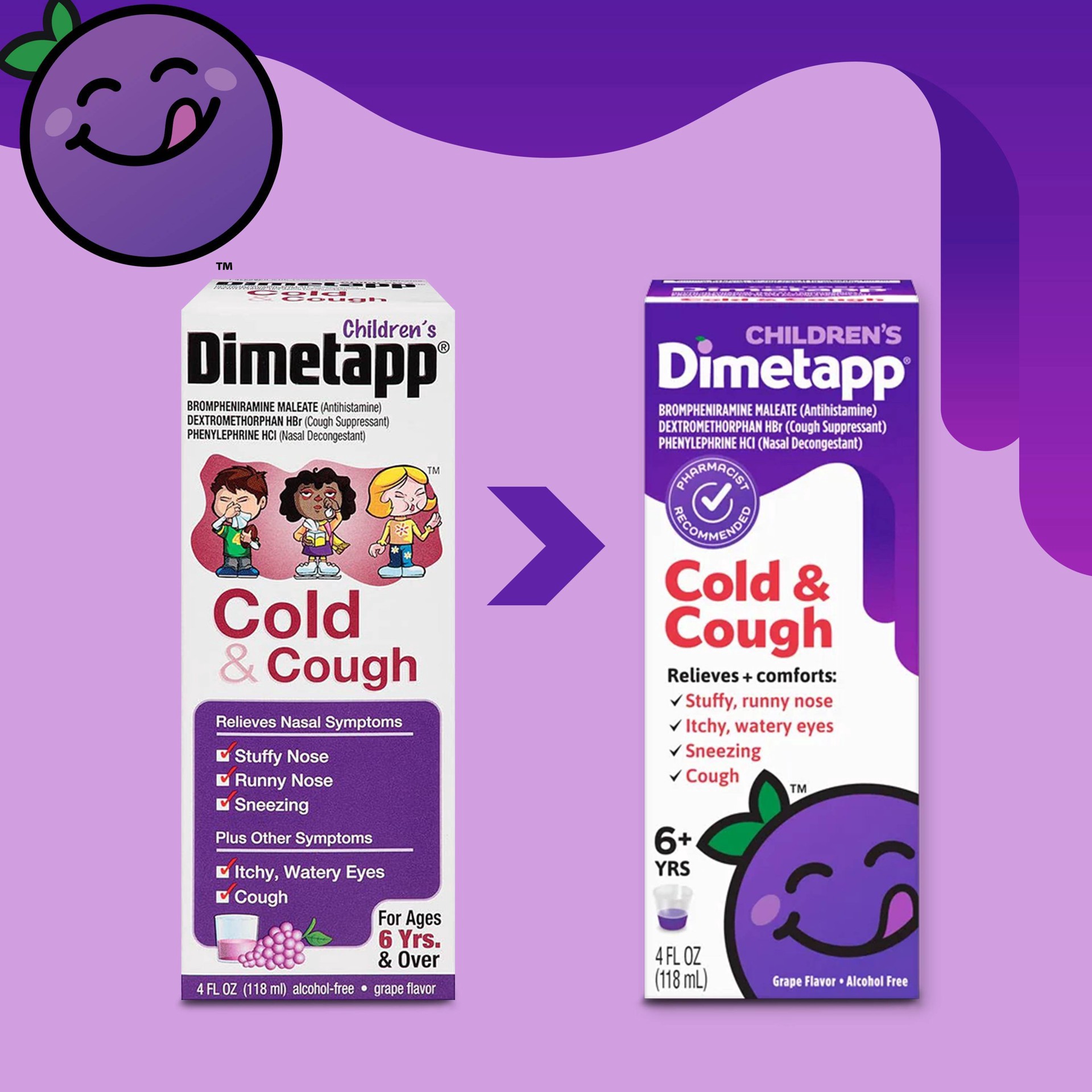 slide 4 of 9, Dimetapp Children's Dimetapp Cough & Cold Relief Liquid - Dextromethorphan - Grape - 4 fl oz, 4 oz