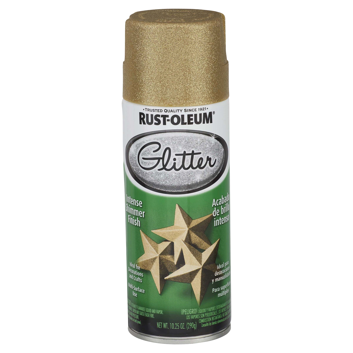 slide 1 of 9, Rust-Oleum Glitter Spray Paint - 267689, Gold, 10.25 oz