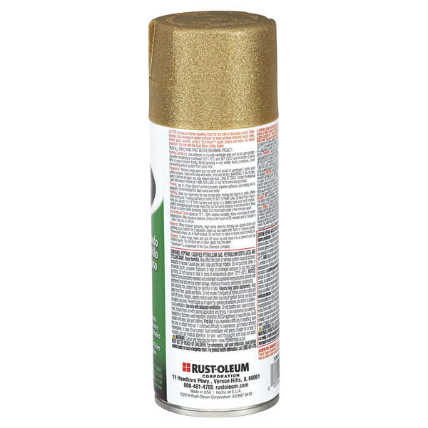 slide 4 of 9, Rust-Oleum Glitter Spray Paint - 267689, Gold, 10.25 oz