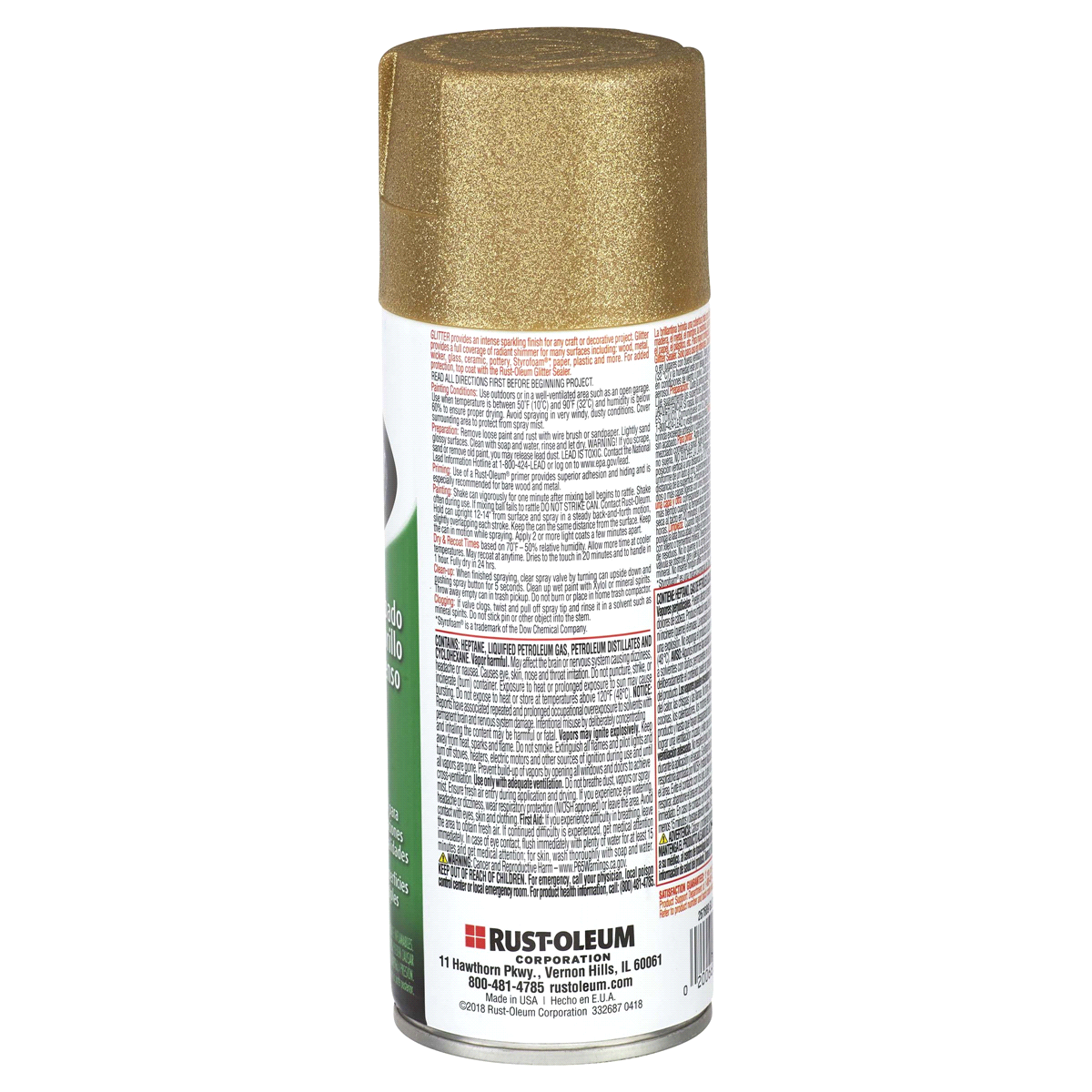 slide 5 of 9, Rust-Oleum Glitter Spray Paint - 267689, Gold, 10.25 oz